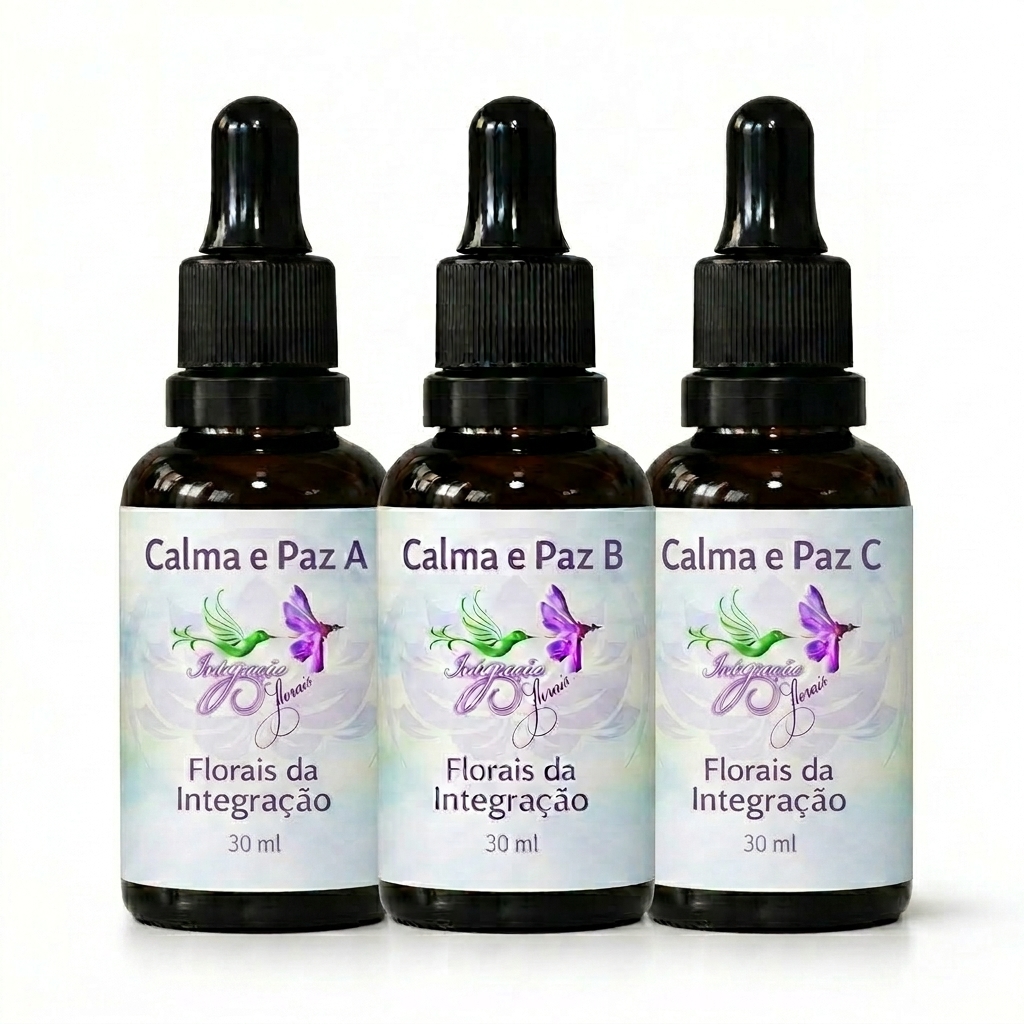 Kit Sequência Calma e Paz da Florais da Integração com 3 frascos de 30 ml