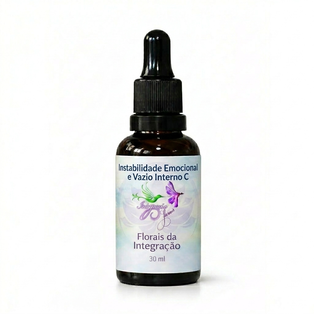 Frasco do floral Instabilidade Emocional e Vazio Interno C da Florais da Integração 30 ml