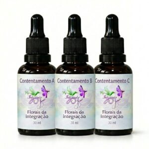 Kit Sequência Contentamento da Florais da Integração com 3 frascos de 30 ml