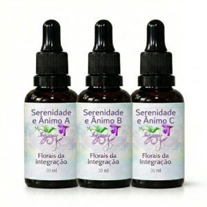Kit Sequência Serenidade e Ânimo com três frascos de 30 ml - Florais da Integração