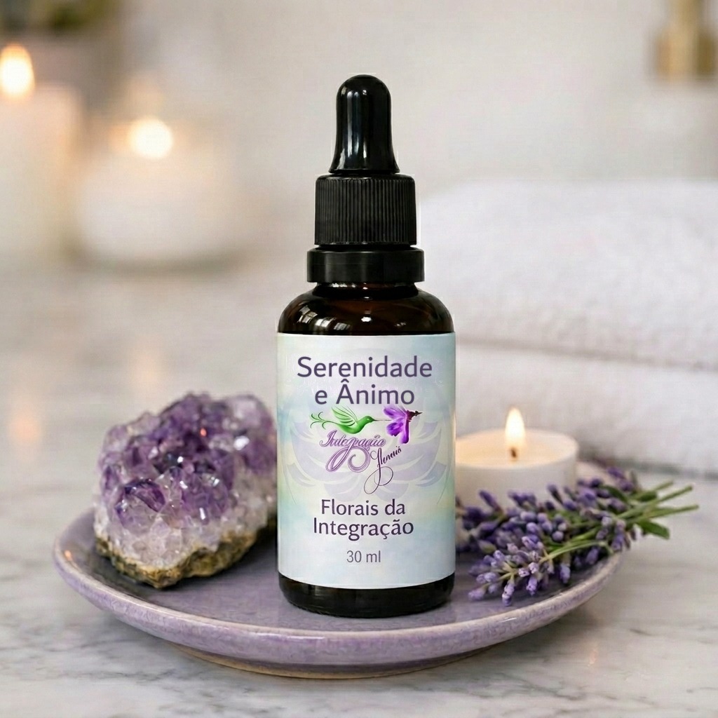 Floral Serenidade e Ânimo 30 ml em ambiente de terapia floral